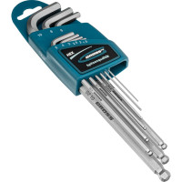 Набор экстрадлинных имбусовых ключей с шаром GROSS HEX 1,5–10 мм, сатинированные, 9 шт. 16404