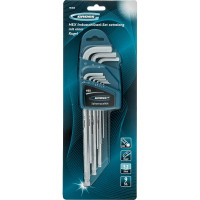 Набор экстрадлинных имбусовых ключей с шаром GROSS HEX 1,5–10 мм, сатинированные, 9 шт. 16404