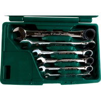 Комплект трещоточных комбинированных ключей 8-19мм, 6шт Hans 166506MB