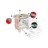 Инструментальная 7-ми ящиковая тележка Hans 9917HQ