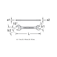 Двусторонний рожковый ключ NORGAU тип N6-21x23 21х33, длина 247 мм 060107208