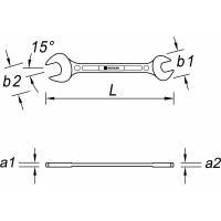Двусторонний рожковый ключ NORGAU тип N6-12x14 12х14, длина 180 мм 060107148