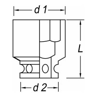 Головка торцевая ударная 6-ти гранная, тип N19K-11 (11 мм; 1/2'') NORGAU 064041011