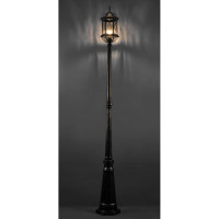 Садово-парковый светильник, столб шестигранный 60W E27 230V, черное золото Feron PL176 11340