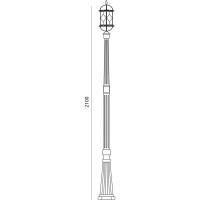 Садово-парковый светильник, столб шестигранный 60W E27 230V, черное золото Feron PL176 11340
