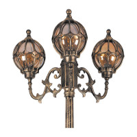 Садово-парковый светильник FERON PL3709 столб круглый 3*60W 230V E27, черное золото 11389