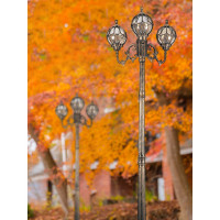 Садово-парковый светильник FERON PL3709 столб круглый 3*60W 230V E27, черное золото 11389