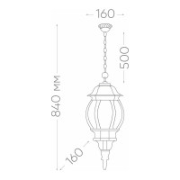 Садово-парковый светильник, восьмигранный на цепочке 100W E27 230V, белый Feron 8105 11103