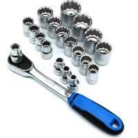 Набор торцевых 12-гранных 1/2" головок NORGAU 24 предмета с аксессуарами ND1924-S832 063792024