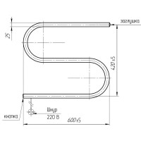 Электрический полотенцесушитель ТЕРА S-образный 420х600 ПСН-03-02