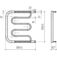 Водяной полотенцесушитель ТЕРА Фокстрот 500х500 наружная резьба 1 ПСВ-02-02
