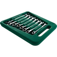 Комплект трещоточных комбинированных ключей Hans 8-19мм 8шт 16658MUB