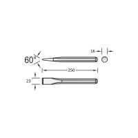 Плоское зубило NORGAU 23x250 мм N97-23X250 075315250