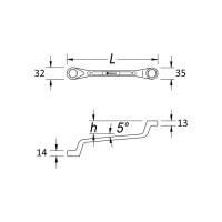Накидной двусторонний ключ NORGAU тип N2 21х23 мм 060307208
