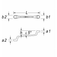 Накидной двусторонний ключ NORGAU тип N2 41х46 мм 060307277