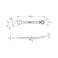 Комбинированный трещоточный ключ с переключателем NORGAU 8 мм 060249008