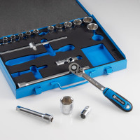 Набор торцевых 6-гранных головок 1/2" NORGAU 19 предметов с аксессуарами N1919-S1032 063793019