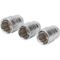 Набор торцевых 6-гранных головок 1/2" NORGAU 19 предметов с аксессуарами N1919-S1032 063793019