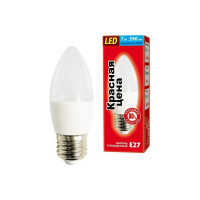 Светодиодная лампа B35 7W E27 4000K 590лм свеча матовая КРАСНАЯ ЦЕНА 4606400618928