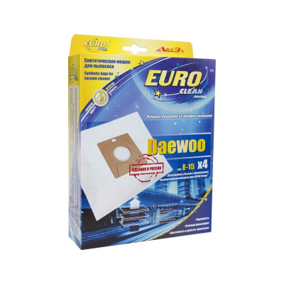 Мешок-пылесборник синтетический для пылесосов DAEWOO (4 шт.) EURO CLEAN E-15/4