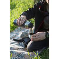 Термос с узким горлом Арктика 0.5 л,  оплетка из экокожи, черный 108-500-BK