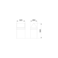 Прямоугольное ведро из нержавеющей стали с крышкой Nofer 40 л 14075.40.B