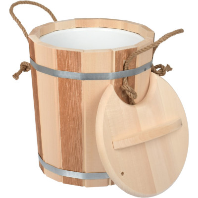 Запарник с пластиковой вставкой и крышкой Банные штучки Контраст 9л 32421