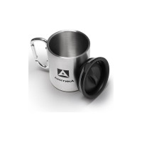 Стальная термокружка Арктик 0.3 л, полированная с карабином 801-300К