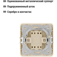 Переключатель слоновая кость на 2 направления 1-клавишный 10А серия "Валдай" TDM ELECTRIC SQ1804-0103