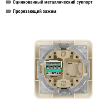 Розетка TФ (RJ-11) слоновая кость серия "Валдай" TDM ELECTRIC SQ1804-0112