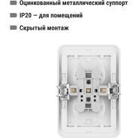 Двойная розетка c защитными шторками, белая 2П 10А TDM ELECTRIC Валдай SQ1804-0025