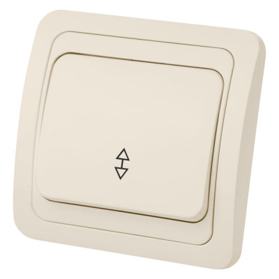 Переключатель слоновая кость на 2 направления 1-клавишный 10А серия "Валдай" TDM ELECTRIC SQ1804-0103