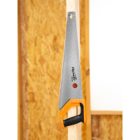 Ножовка по дереву, SPARTA 500 мм,7-8 TPI, зуб-2D, каленый зуб, линейка, двухкомпонентная рукоятка// 235035