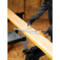 Ножовка по дереву, SPARTA 500 мм,7-8 TPI, зуб-2D, каленый зуб, линейка, двухкомпонентная рукоятка// 235035