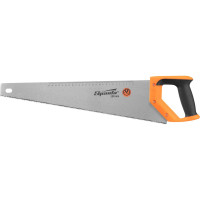 Ножовка по дереву, SPARTA 500 мм,7-8 TPI, зуб-2D, каленый зуб, линейка, двухкомпонентная рукоятка// 235035