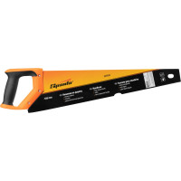 Ножовка по дереву, SPARTA 500 мм,7-8 TPI, зуб-2D, каленый зуб, линейка, двухкомпонентная рукоятка// 235035