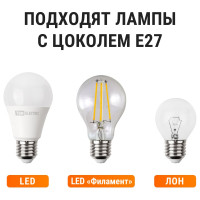 Светильник TDM ELECTRIC серии «Интеллект» 0101 САВ, прямое основание без рассеивателя SQ0322-0003