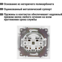 Розетка с защитной шторкой, белая 2П 10А 250В TDM ELECTRIC Лама SQ1815-0010