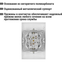 Двойная розетка с защитной шторкой, белая 2П+З 16А 250В TDM ELECTRIC Лама SQ1815-0013