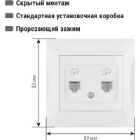 Компьютерная розетка, белая RJ45 TDM ELECTRIC Лама SQ1815-0016