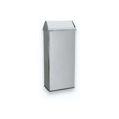 Прямоугольное ведро из нержавеющей стали с крышкой Nofer 40 л 14075.40.B