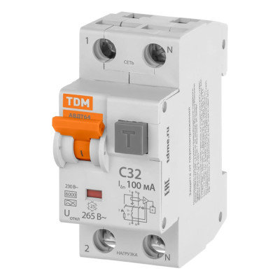 Дифавтомат АВДТ 64 C 32А, 100 мА TDM ELECTRIC SQ0205-0007