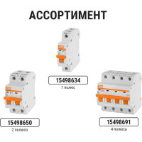 Автоматический выключатель TDM ELECTRIC ВА47-29 3Р 1А 4.5кА D SQ0206-0164