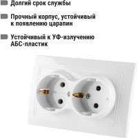 Двойная розетка, белая 2П+З 16А 250В TDM ELECTRIC Таймыр SQ1814-0014