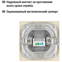 Телефонная розетка, слоновая кость RJ11 TDM ELECTRIC Таймыр SQ1814-0120