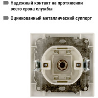 Телефонная розетка RJ11 + компьютерная RJ45, слоновая кость TDM ELECTRIC Таймыр SQ1814-0123