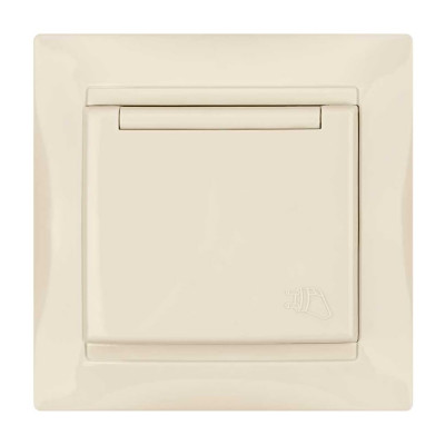 Розетка с защитными шторками и крышкой, слоновая кость 2П+З 16А 250В TDM ELECTRIC Лама SQ1815-0114