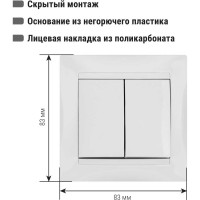 Двухклавишный выключатель TDM ELECTRIC белый Лама SQ1815-0002