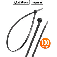 Хомут TDM ELECTRIC 2,5x250 мм, нейлон, черный, 100 шт. SQ0515-0206