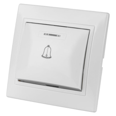 Звонковая кнопка с подсветкой TDM ELECTRIC белая Таймыр SQ1814-0010